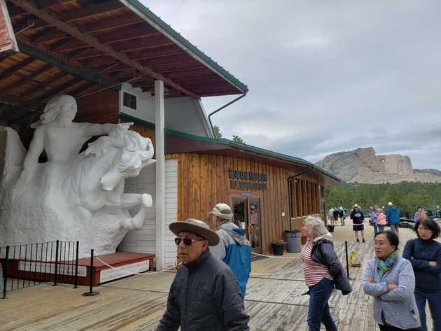 Crazy Horse 1/34 scale model in front of the real thing