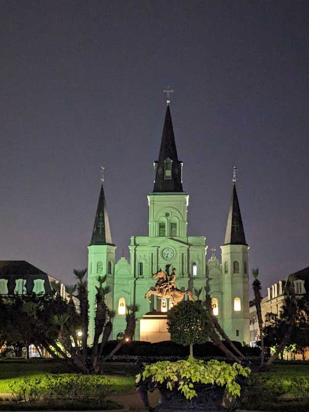 Jackson Square at night