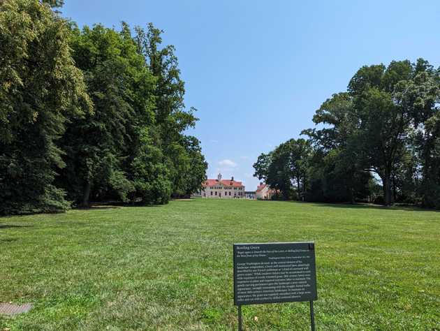 The mansion sitting across the bowling green