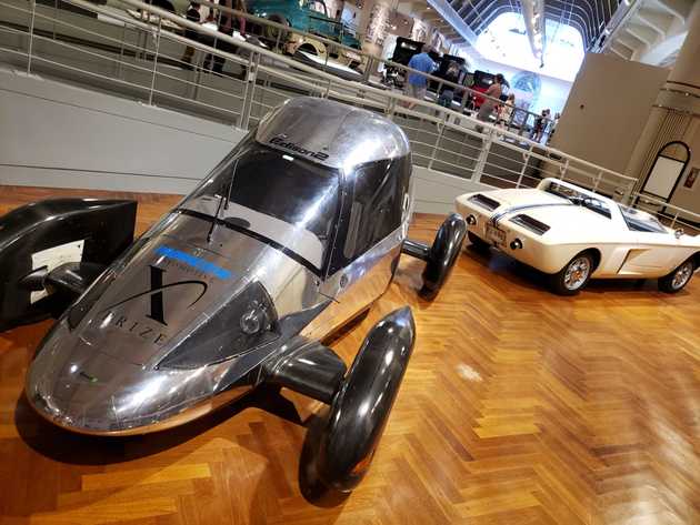 A few cool cars - one electric, one muscle