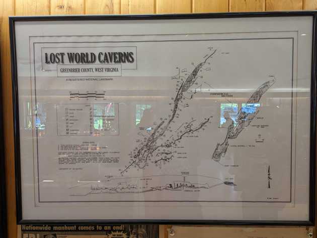 Map of the Lost World Caverns