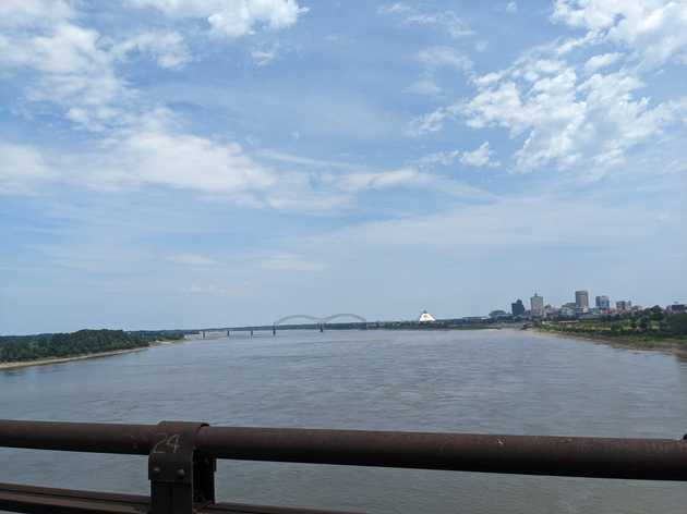 The view from the middle of the bridge